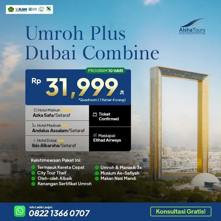 Paket Umroh Plus Dubai Combine keberangkatan 27 September 2026